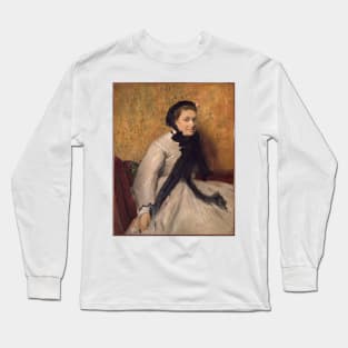 Portait of a Woman in Gray Long Sleeve T-Shirt